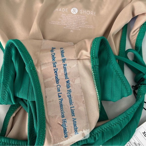 NWTWomen's Ribbed High Leg Extra Cheeky Bikini Bottom - Shade & Shore Green XL - Picture 16 of 17